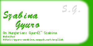 szabina gyuro business card